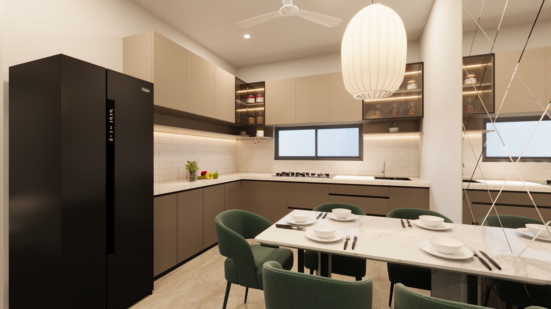 Kitchen and dining area