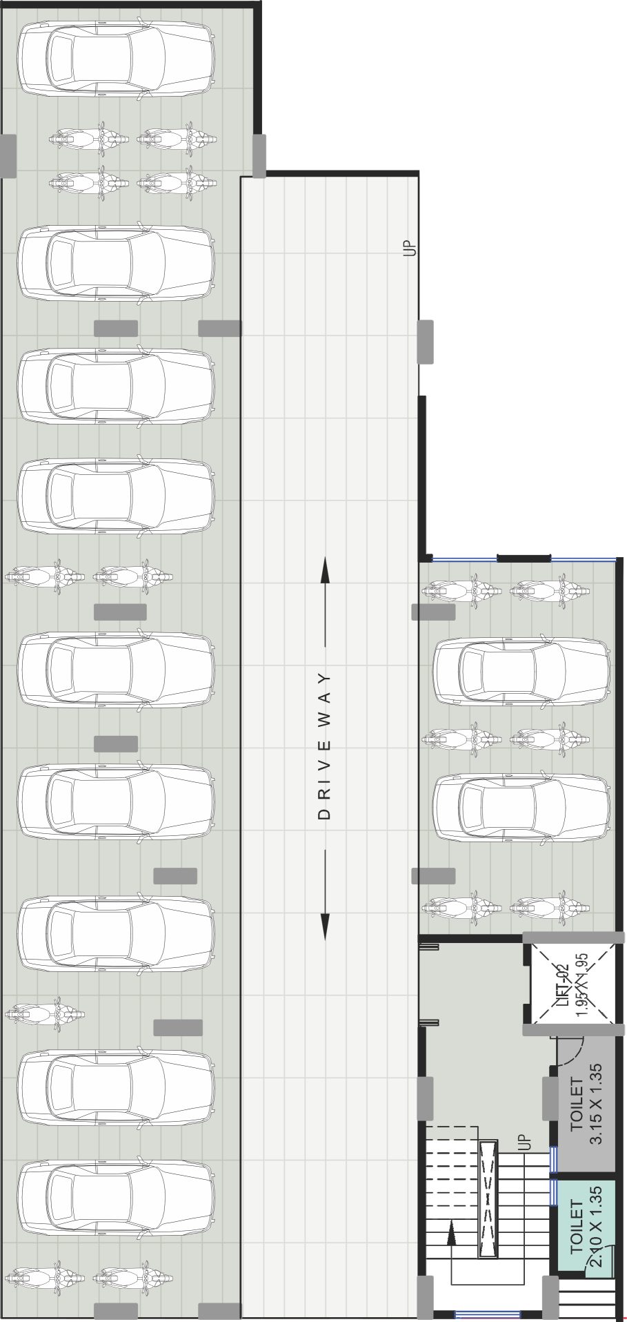 Parking and driveway layout